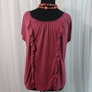 Miss Chievous Ruffled Mauve Blouse